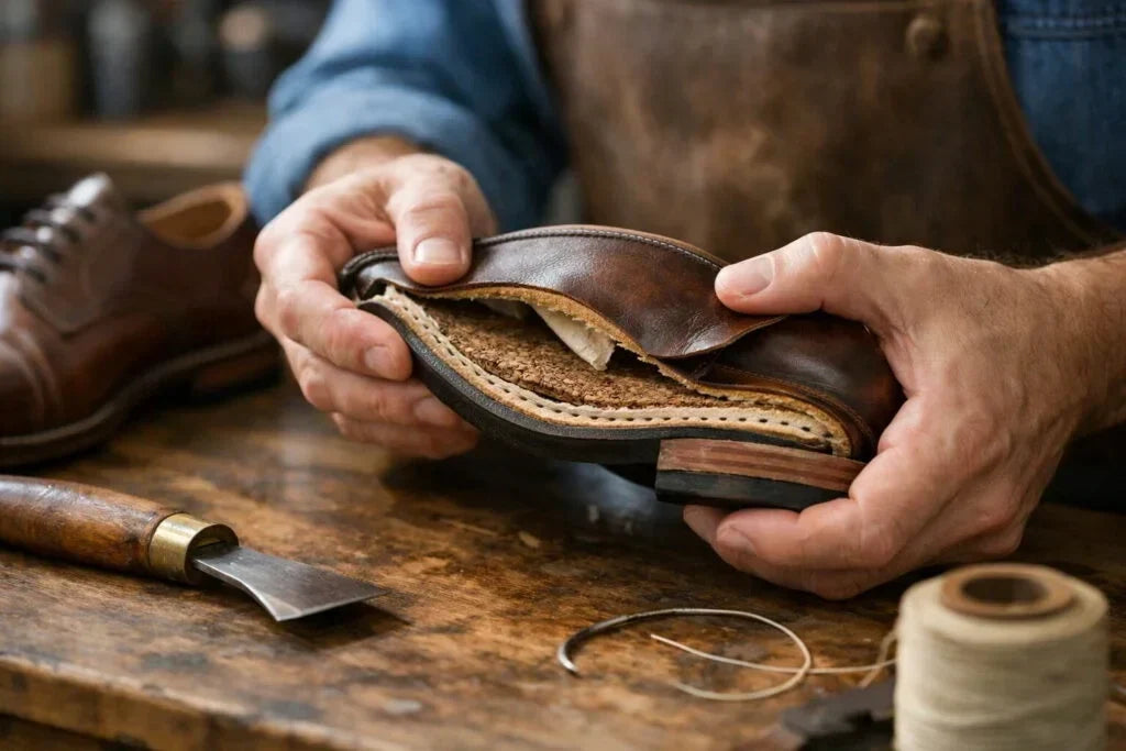 Goodyear welt konstrukcija: kodėl vieni batai tarnauja dešimtmečius