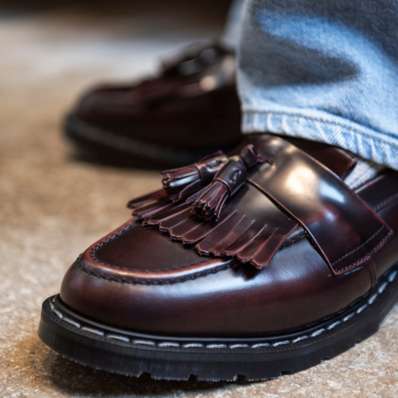 Burgundy Rub-Off Tassel Loafer