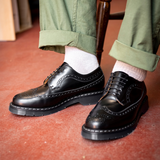 Black Hi-Shine American Brogue Shoe