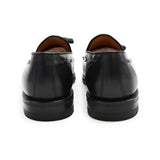 Black Leather Tassel Loafers 8491