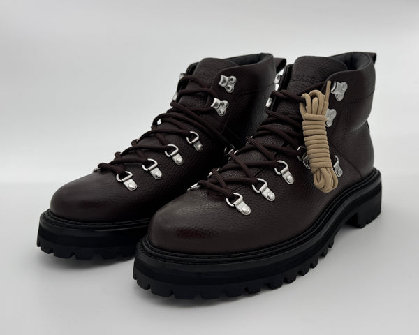 Ciemnobrązowe Skórzane Buty Mason Alpine