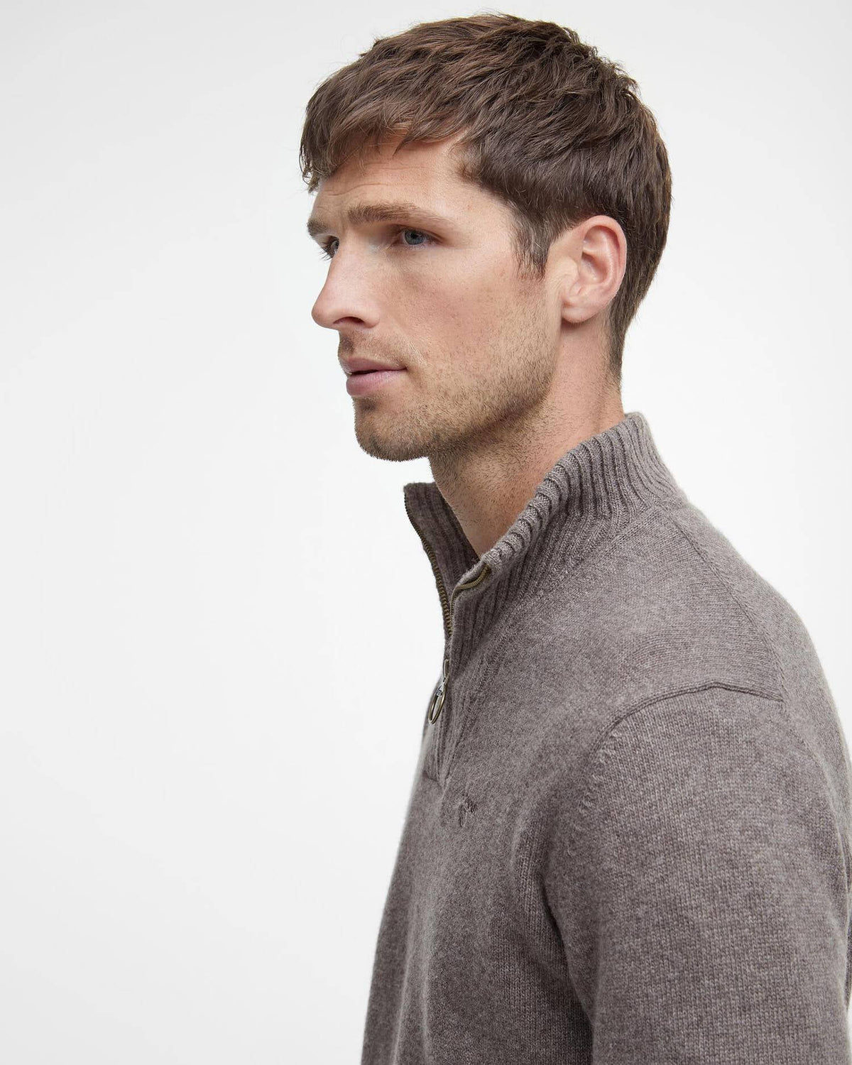 Essential Quarter-Zip Jumper Dark Stone