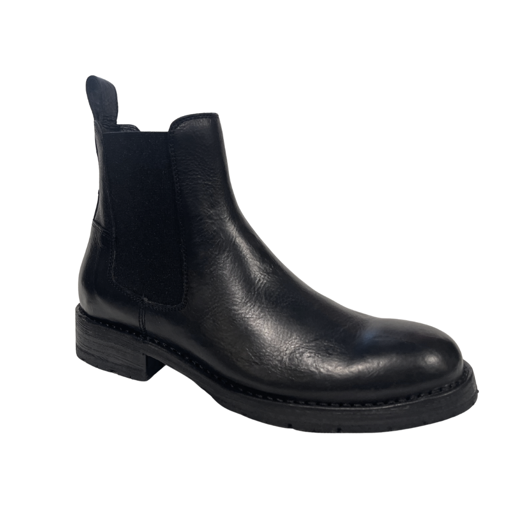 Black Leather Boots 5037