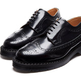 Black Hi-Shine American Brogue Shoe