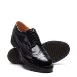 Black Hi-Shine American Brogue Shoe