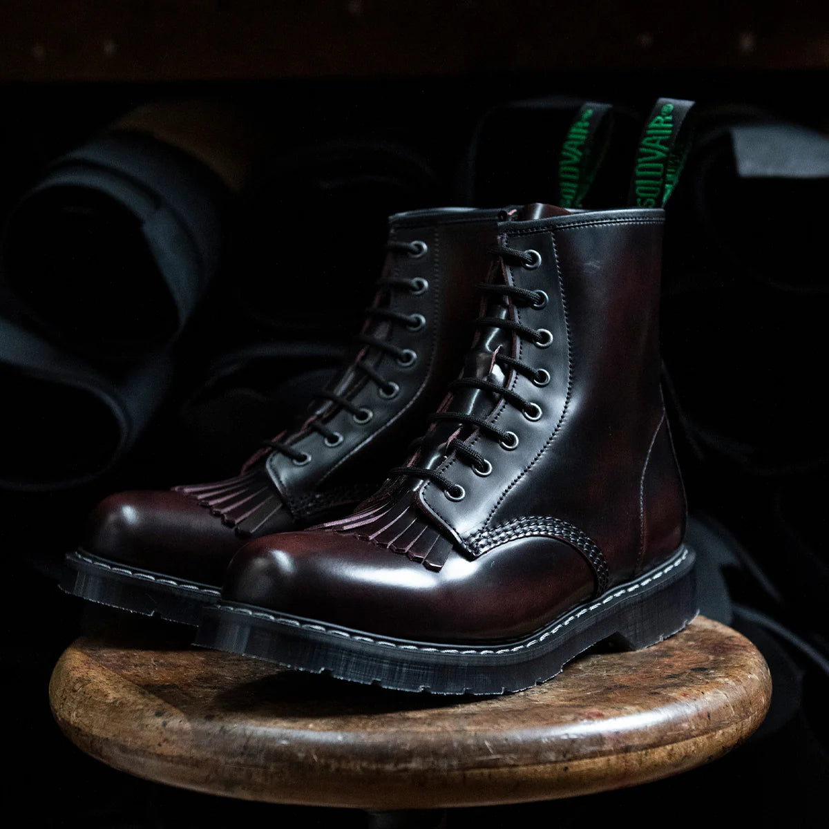 Burgundy Rub Off Boot Kiltie
