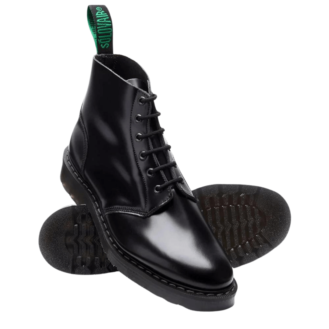 Black Hi-Shine 6 Eye Astronaut Boot