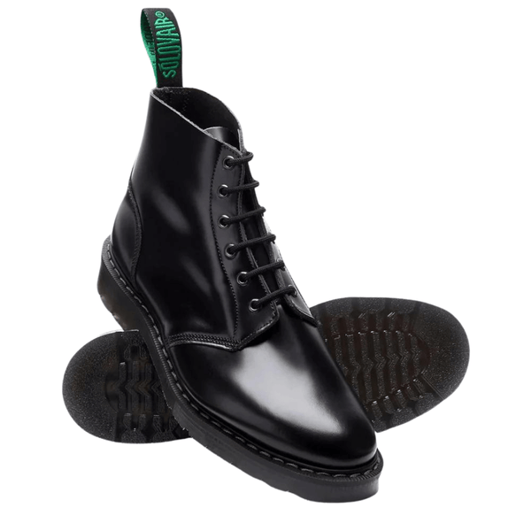 Black Hi-Shine 6 Eye Astronaut Boot