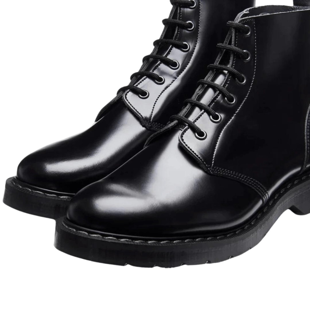 Black Hi-Shine 6 Eye Astronaut Boot