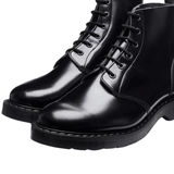 Black Hi-Shine 6 Eye Astronaut Boot