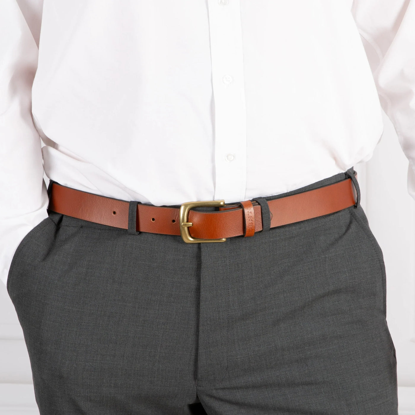 Jasnobrązowy Pasek Smooth Leather