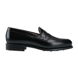 Black Leather Penny Loafers 9628K4